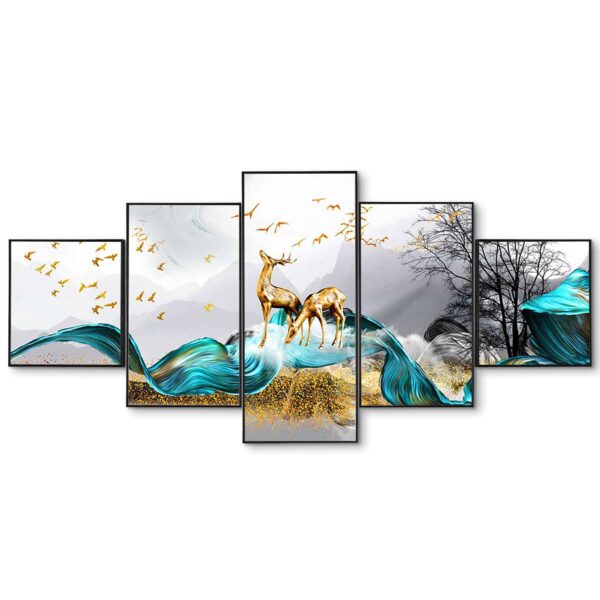 Set Of Five Framed Digital Wall Painting - Image 4