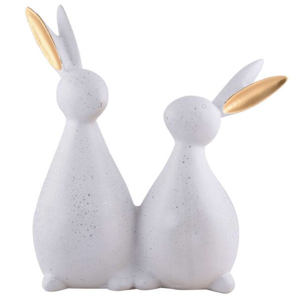 Rabbit Cute Pair Statue for Home Decor Showpiece | Kids Room Decorative Showpiece (Off White) - Image 2