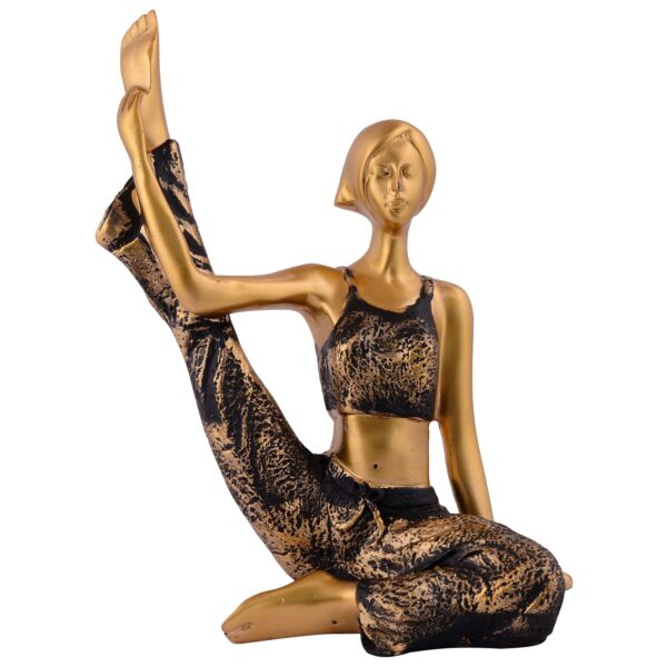 Suitable for home decor Yoga Posture Lady Statue Idol for Home Yoga Statue admirable piece of gift (golden) - Image 2