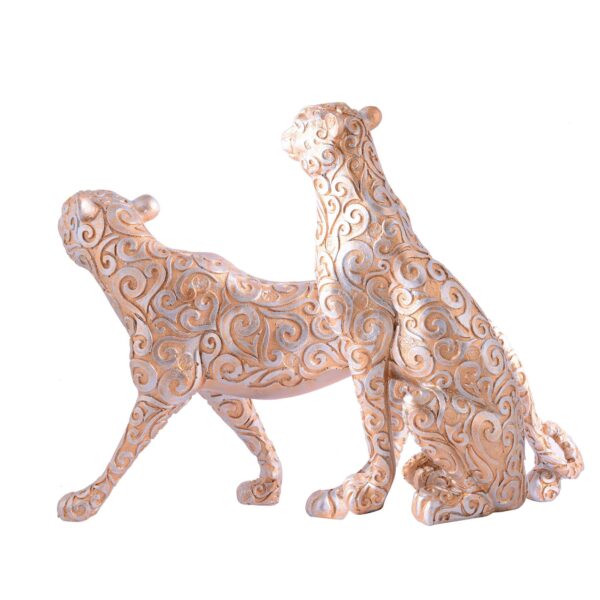 Skin Panther Animal Showpiece Antique Sculpture for Home Decor Showpiece Figurine (Set Of 2) - Image 4